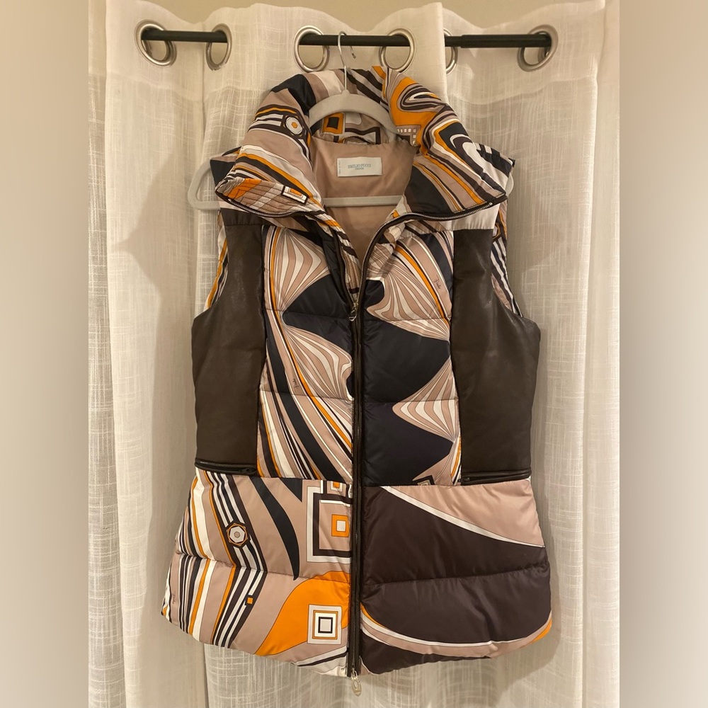 Emilio Pucci nylon/lamb skin vest